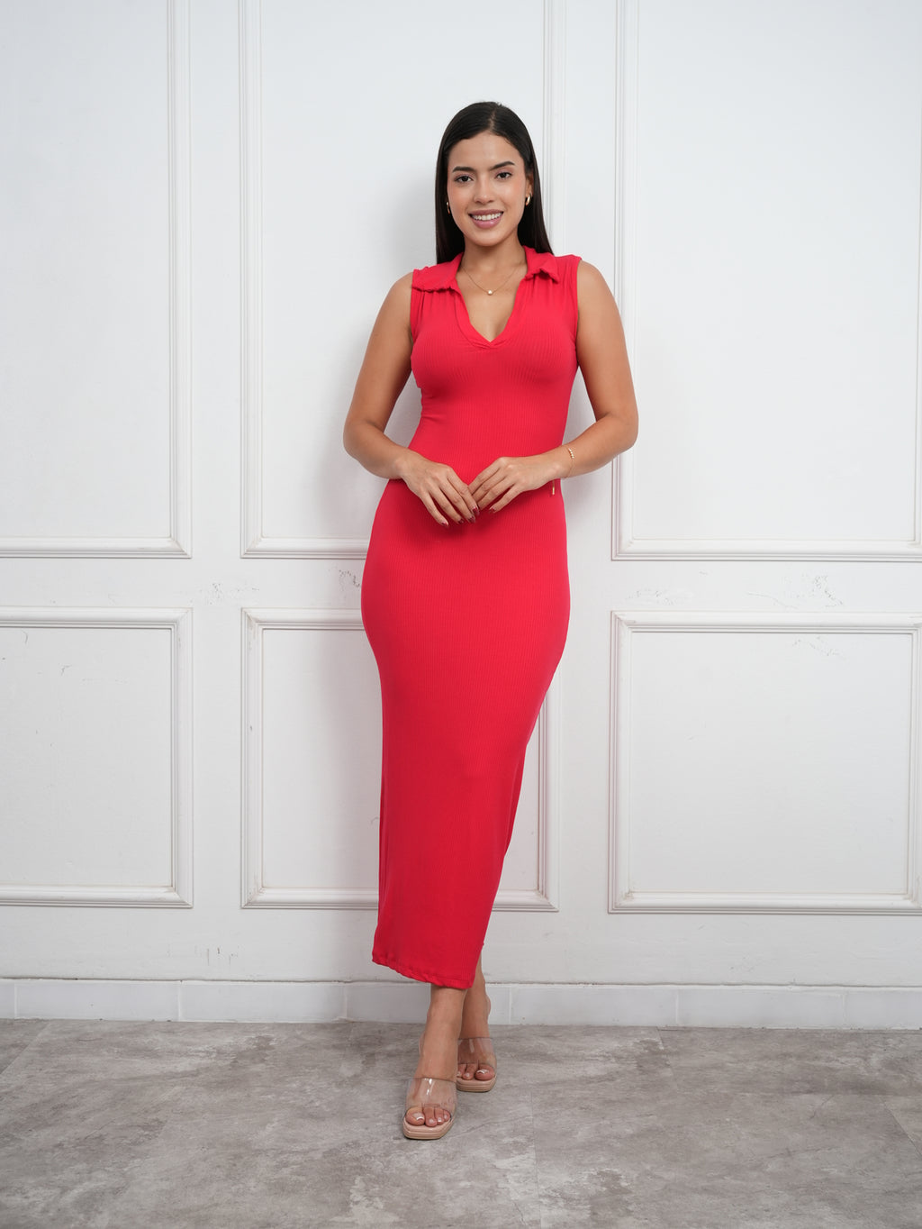 MAXIVESTIDO CAMISERO MANGA CERO