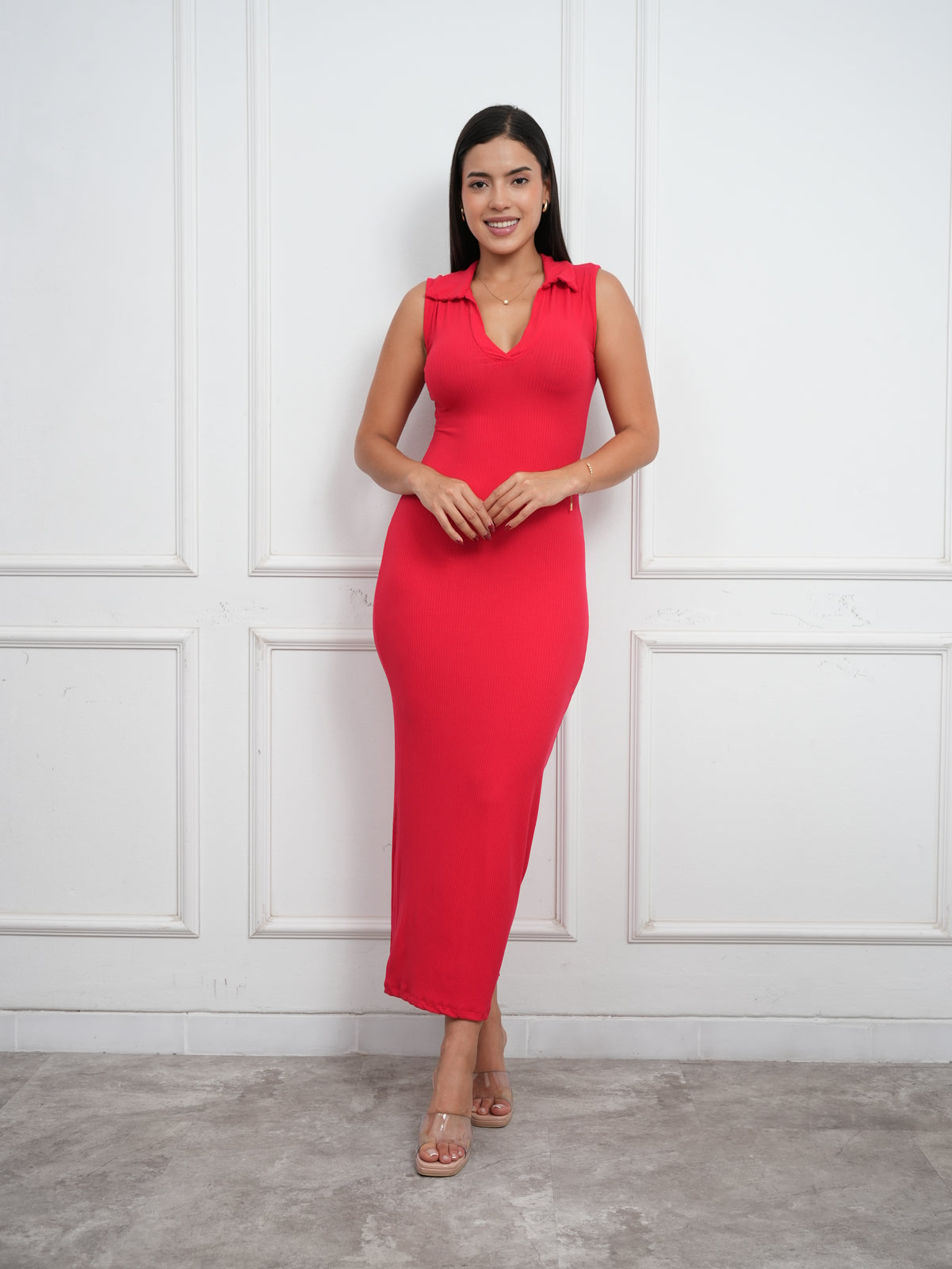 MAXIVESTIDO CAMISERO MANGA CERO