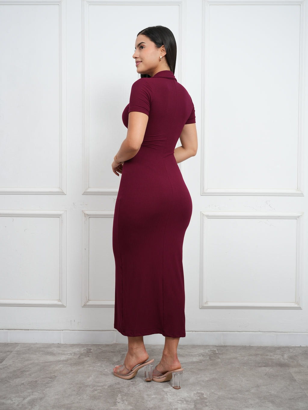 MAXIVESTIDO CAMISERO MANGA CORTA