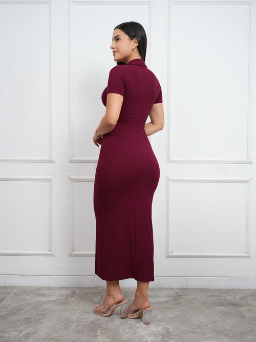 MAXIVESTIDO CAMISERO MANGA CORTA