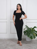 VESTIDO CUADRADO MANGA CORTA