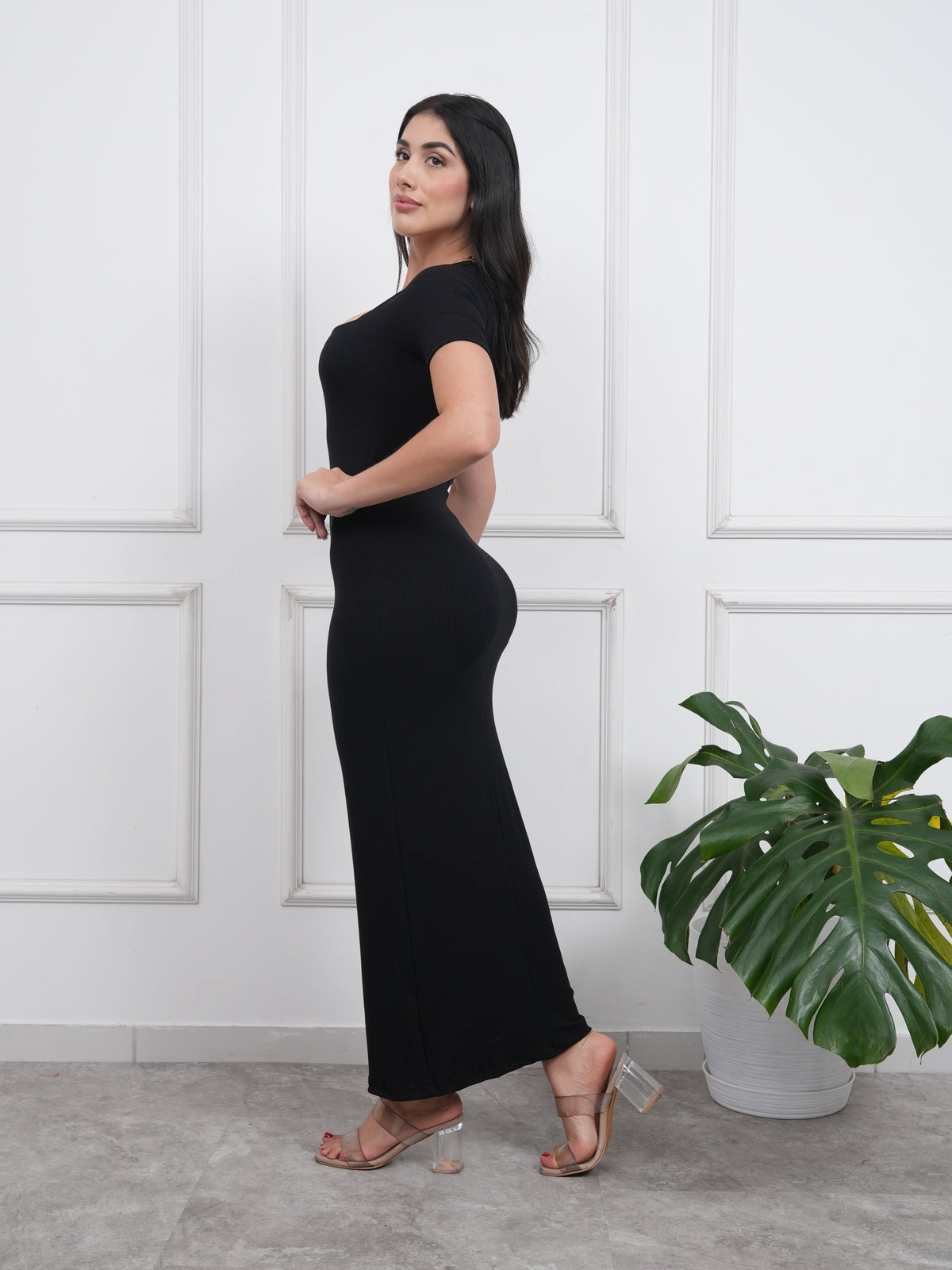 VESTIDO CUADRADO MANGA CORTA