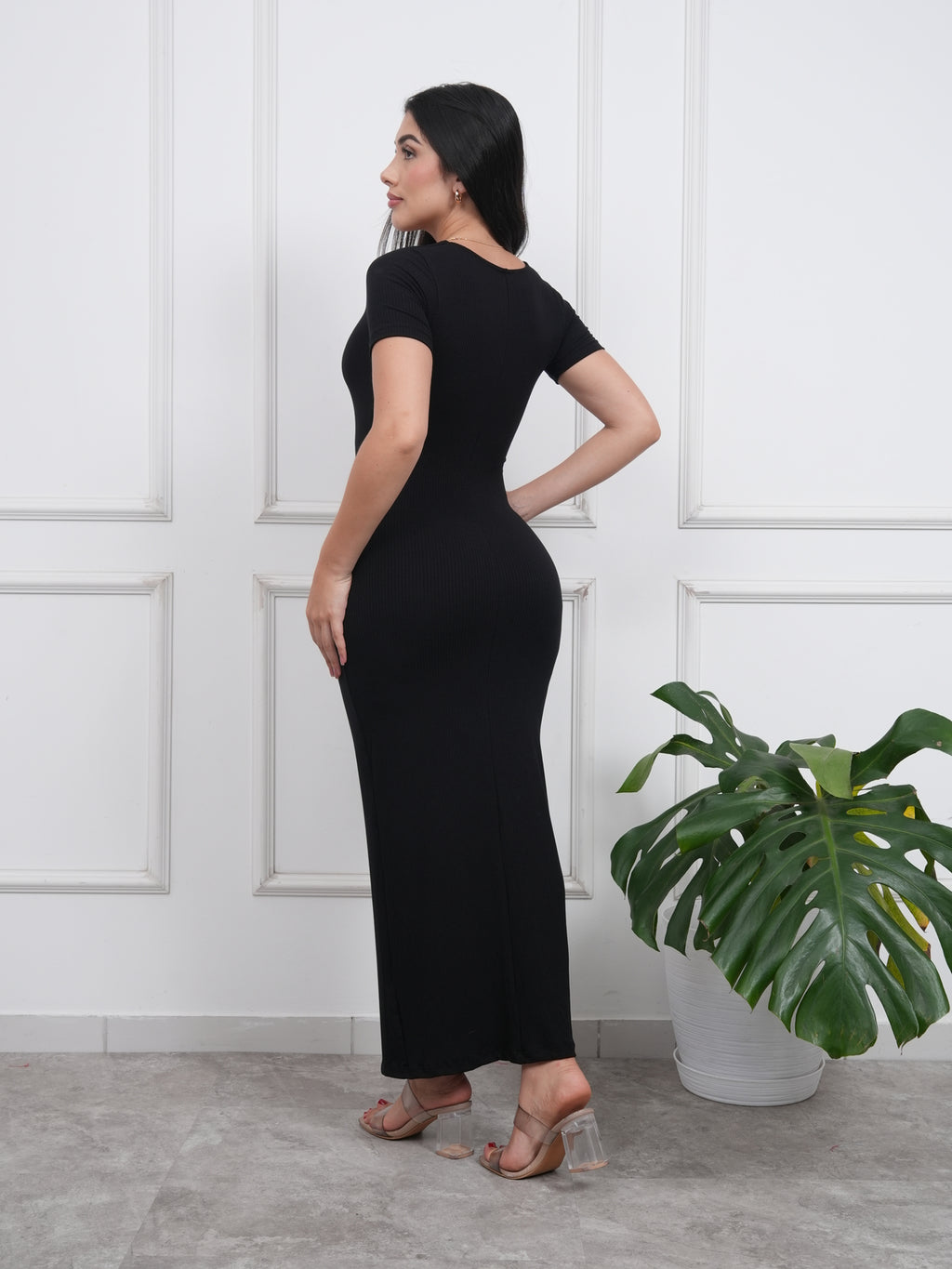 VESTIDO CUADRADO MANGA CORTA