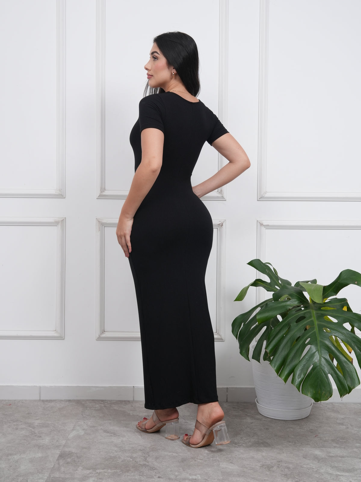 VESTIDO CUADRADO MANGA CORTA